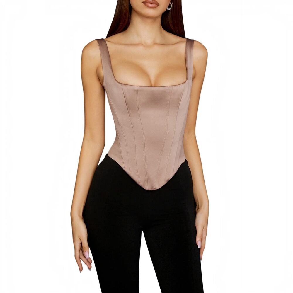 House of CB Rafa Longline Corset Stone Satin Size Medium